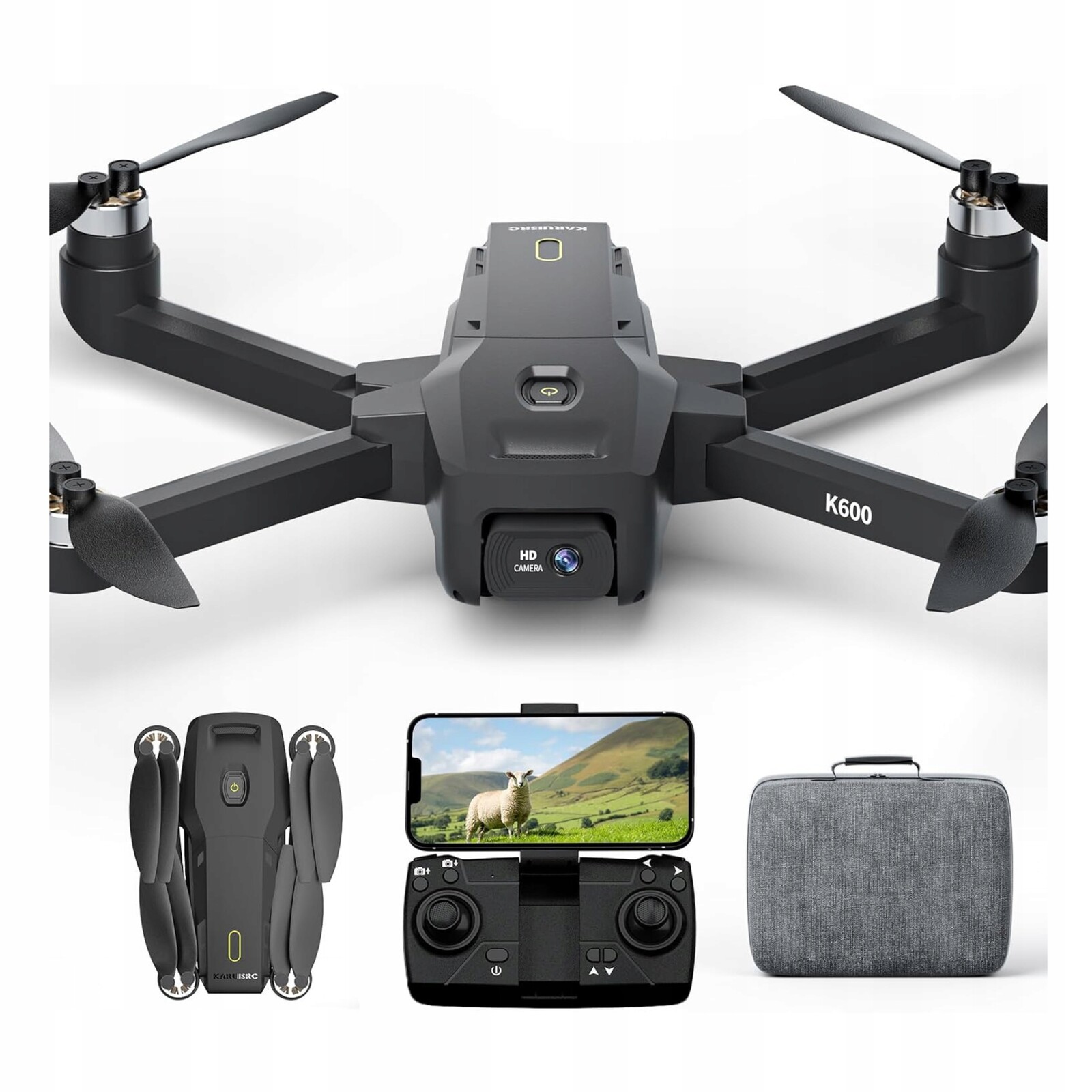 Dron se dvěma kamerami 1080P 3 rychlostní režimy Wifi Fpv Karuisrc K600