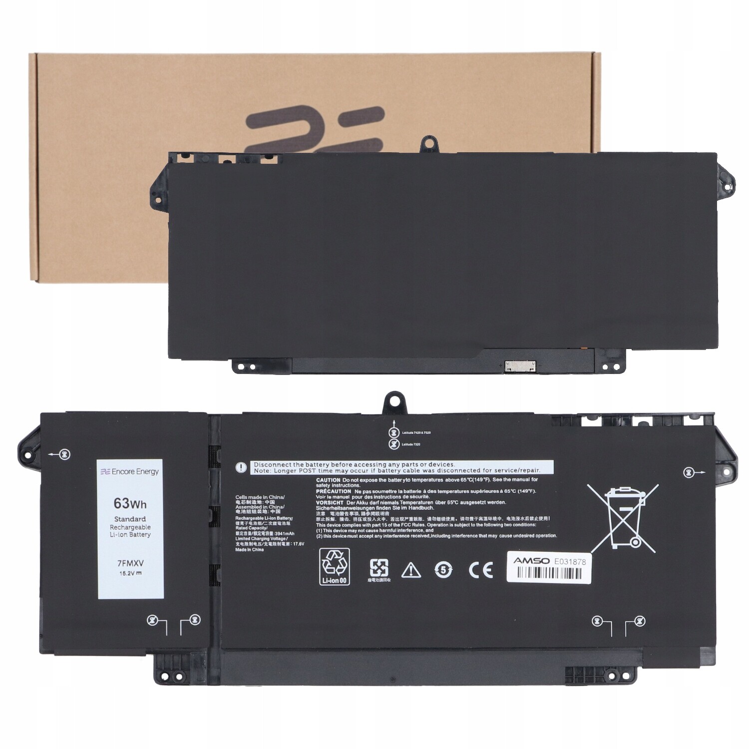 Baterie 7FMXV pro notebook Dell Latitude 5320 7320 7420 4145 mAh Encore Energy