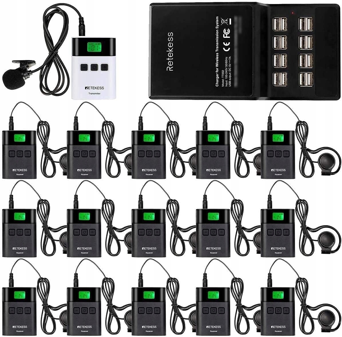 Retekess TT122 Systém průvodců výletů, sada Tour Guide, 150 m, 2.4 GHz