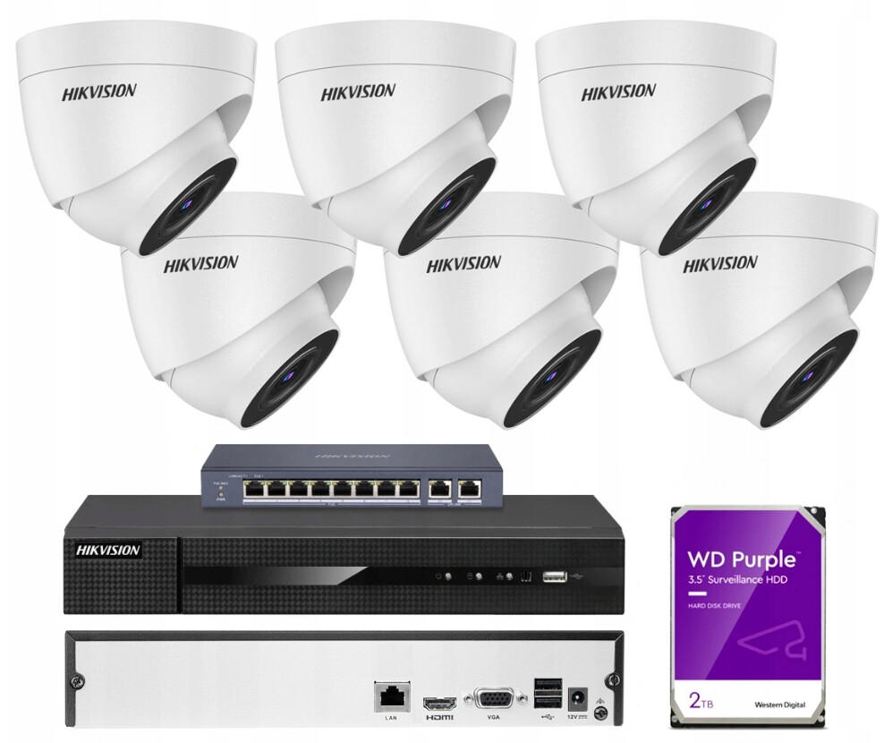 Monitorovací sada 6x 4Mpx záznamník HWN-4108MH