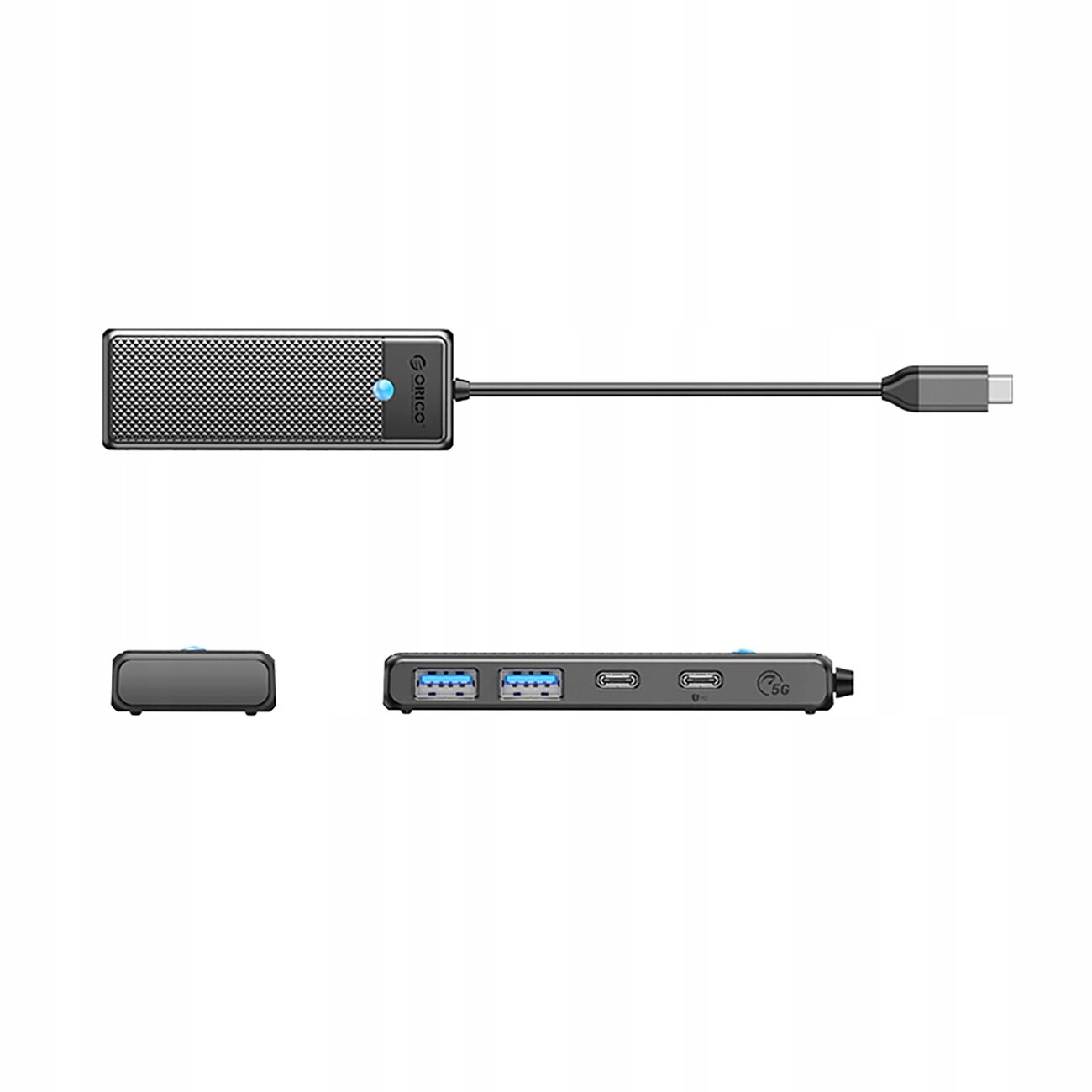 Usb-c hub Orico PAPW2AC-C3 dokovací stanice 2x Usb-a 3.0 2x Usb-c 3.0 č