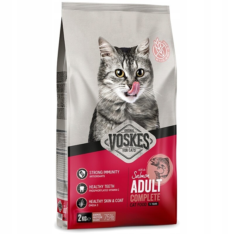 Voskes Adult Salmon – suché krmivo pro dospělé kočky s lososem 2 kg