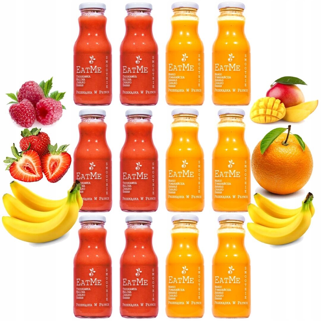Sada smoothie EatMe 2 příchutě po 6 lahvích 250 ml 2-3