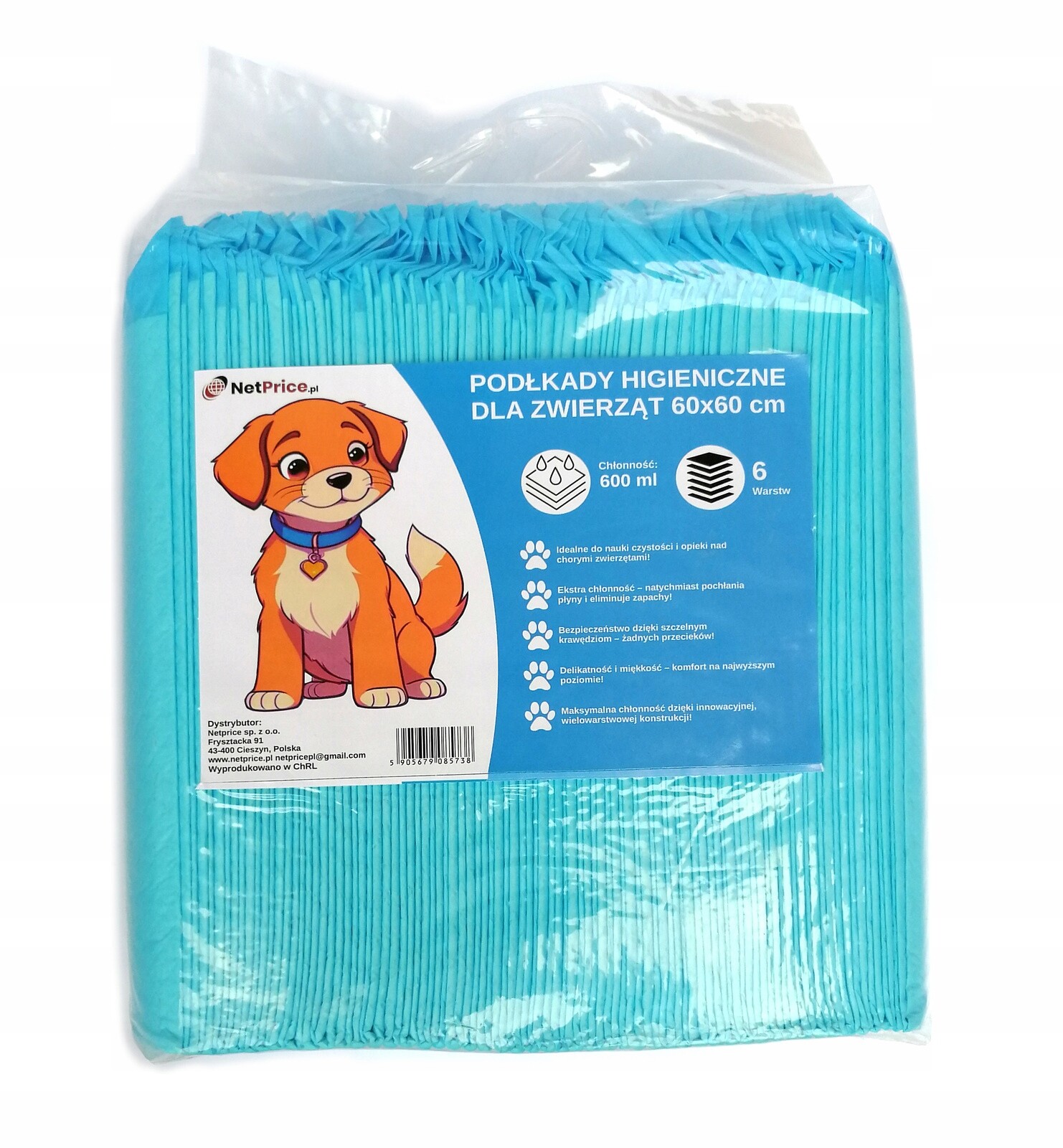 Hygienické Podložky Absorpční Podložky 6 Vrstev Pro Psa A Kočku 50 Ks 60x60 CM