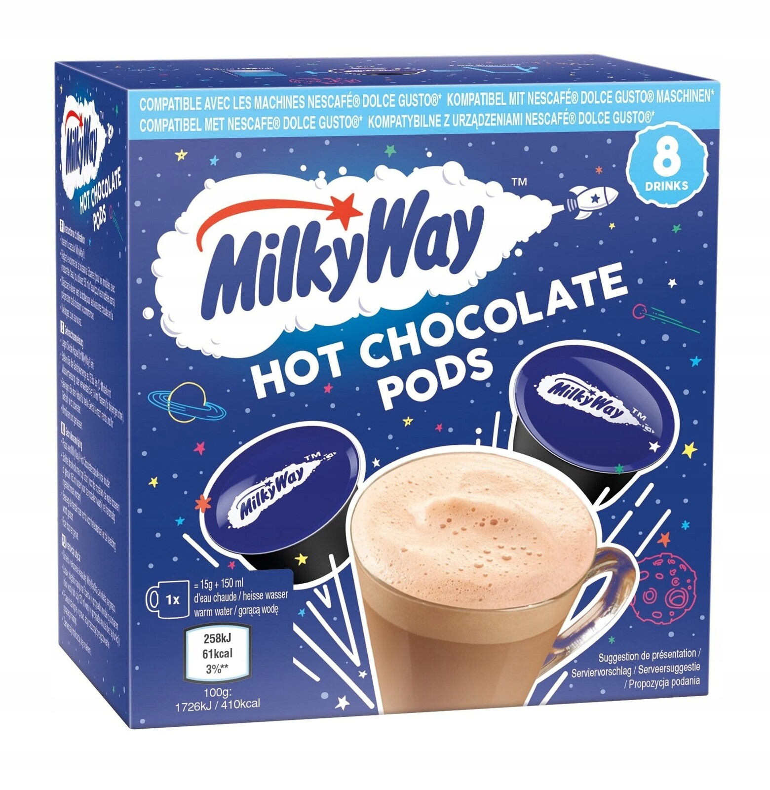 Milkyway Čokoláda horké kapsle 8x15 g