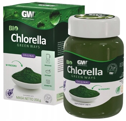 Green Ways Bio Chlorella v prášku Regenerace Zelený Vitamín B12