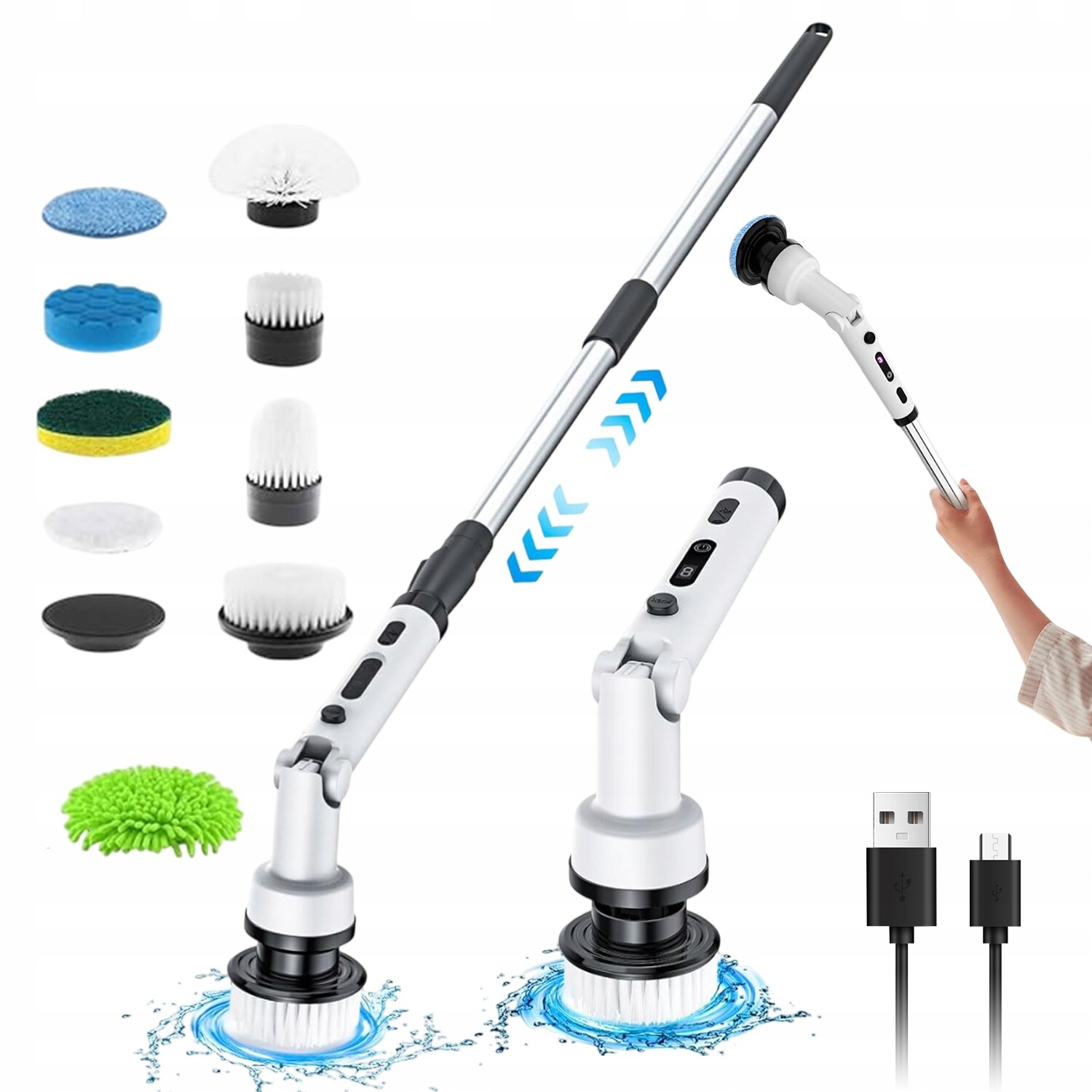 Bezdrátový Elektrický Čisticí Kartáč Rotační 9V1