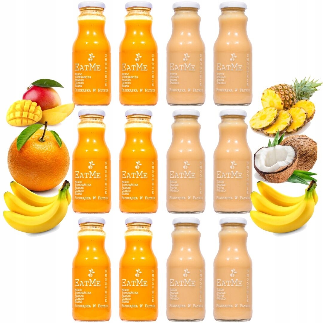 Sada smoothie EatMe 2 příchutě po 6 lahvích 250 ml 1-2