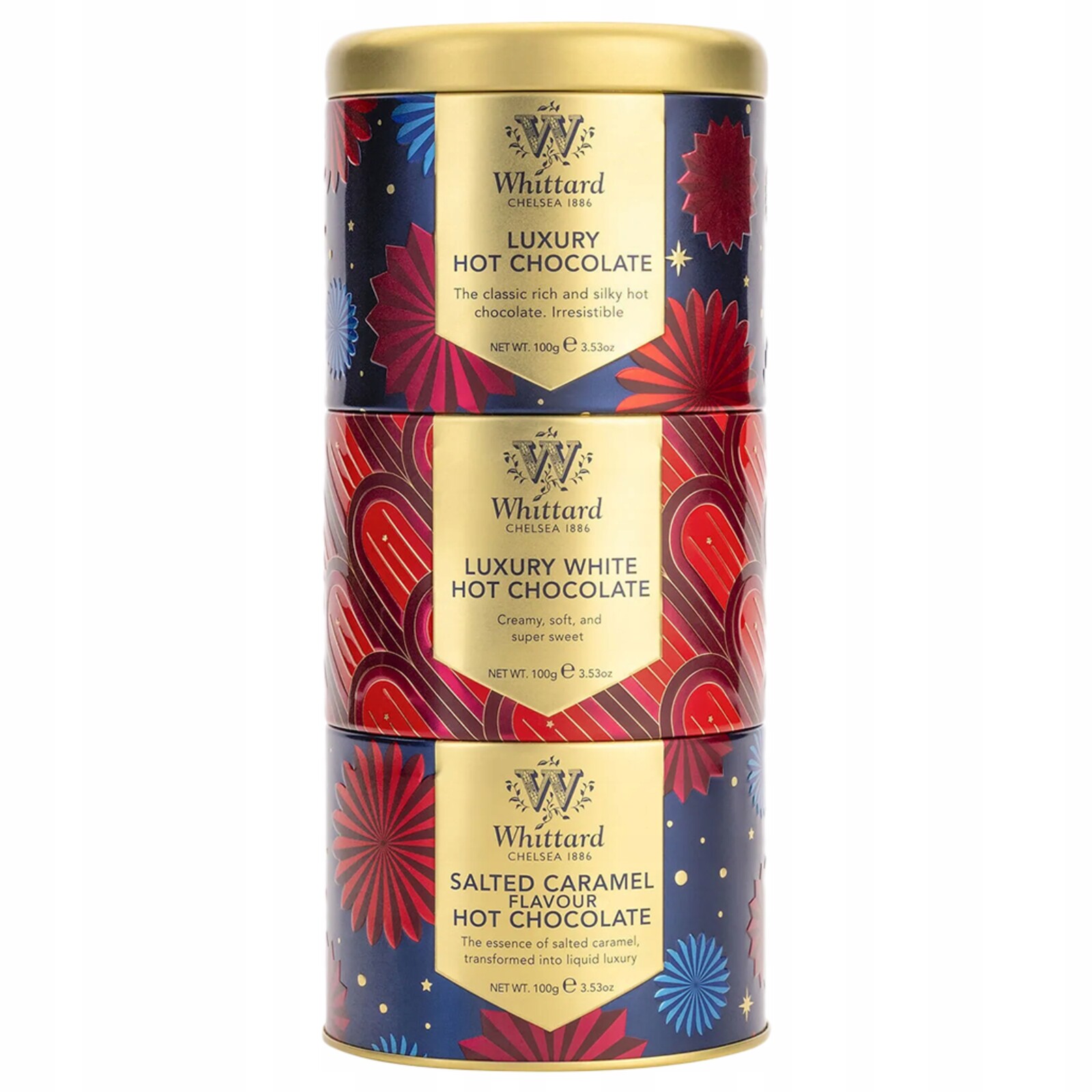 Sada horkých čokolád Whittard of Chelsea Luxury, 3 x 100 g