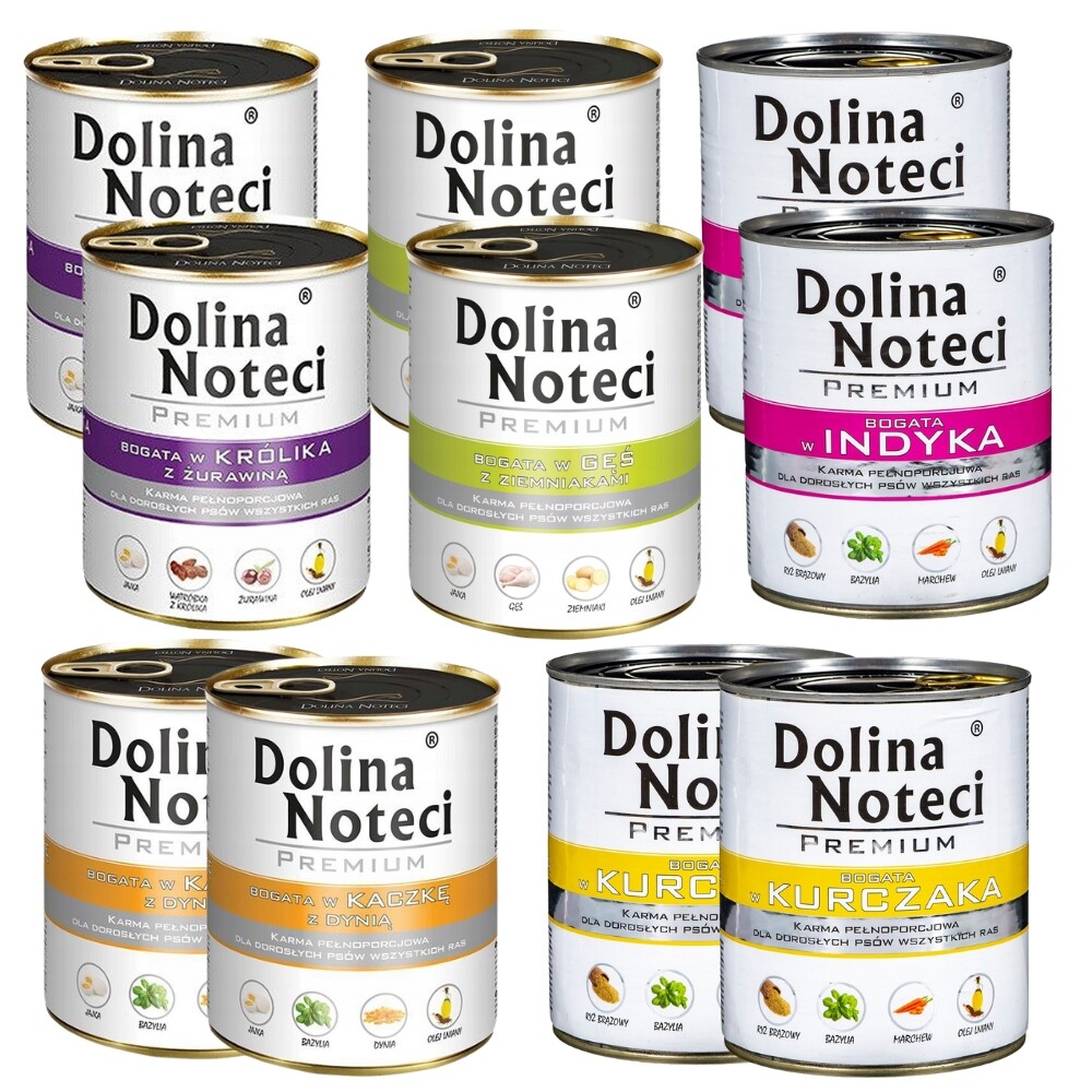 Vlhké krmivo pro psy Dolina Noteci Premium MIX 5 příchutí 10x800 g