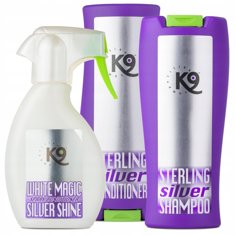 K9 White Coat kosmetická sada pro bílé psy šampon kondicionér sprej