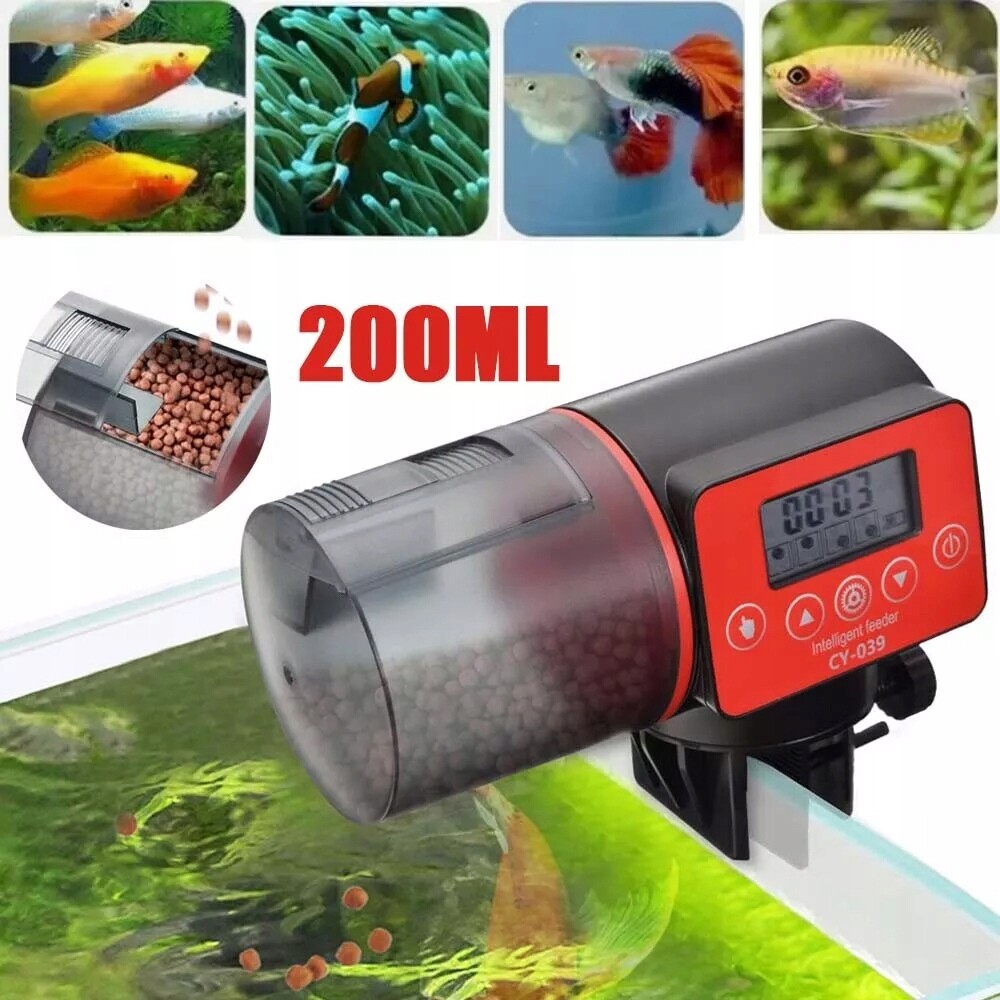 Automatický Akvarijní Krmítko Dávkovač Pro 200 Ml Akvárium Pro Ryby XL