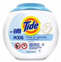 Tide Free & Gentle 57 ks – univerzální kapsle na praní tkanin