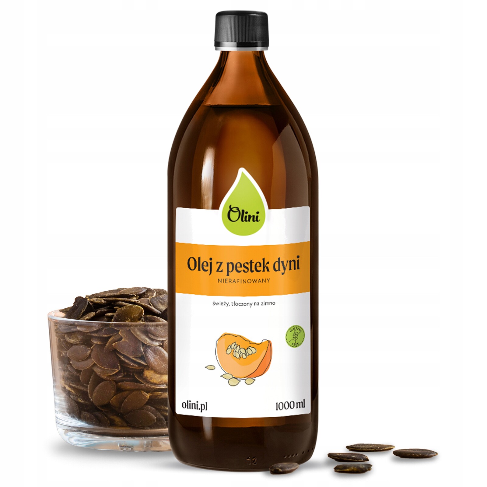 Dýňový olej za studena lisovaný z polské jader Olini 1l