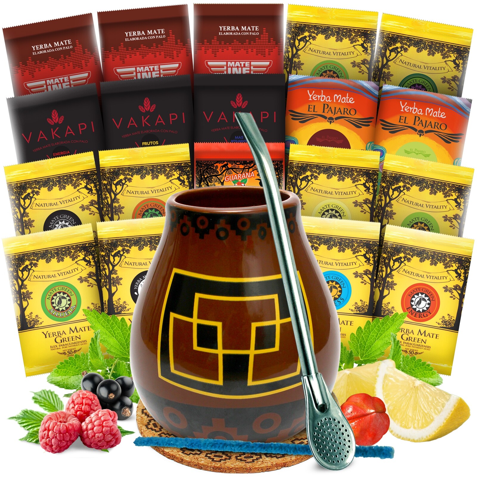 Sada Yerba Mate Green Nejlepší příchutě na start 10 x 50 g Dárek 500 g