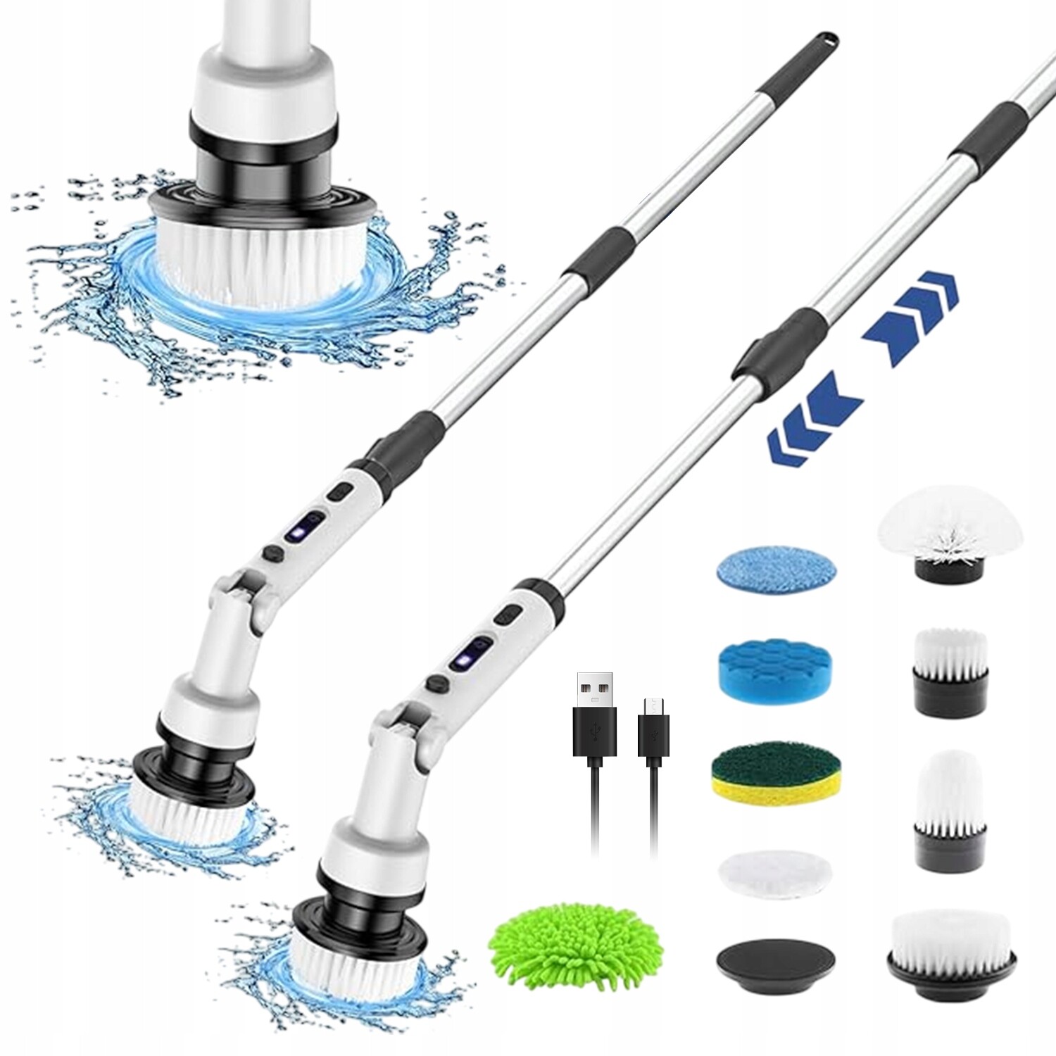 Elektrický Rotační Kartáč Pro Čištění, Bezdrátový Mop 9V1