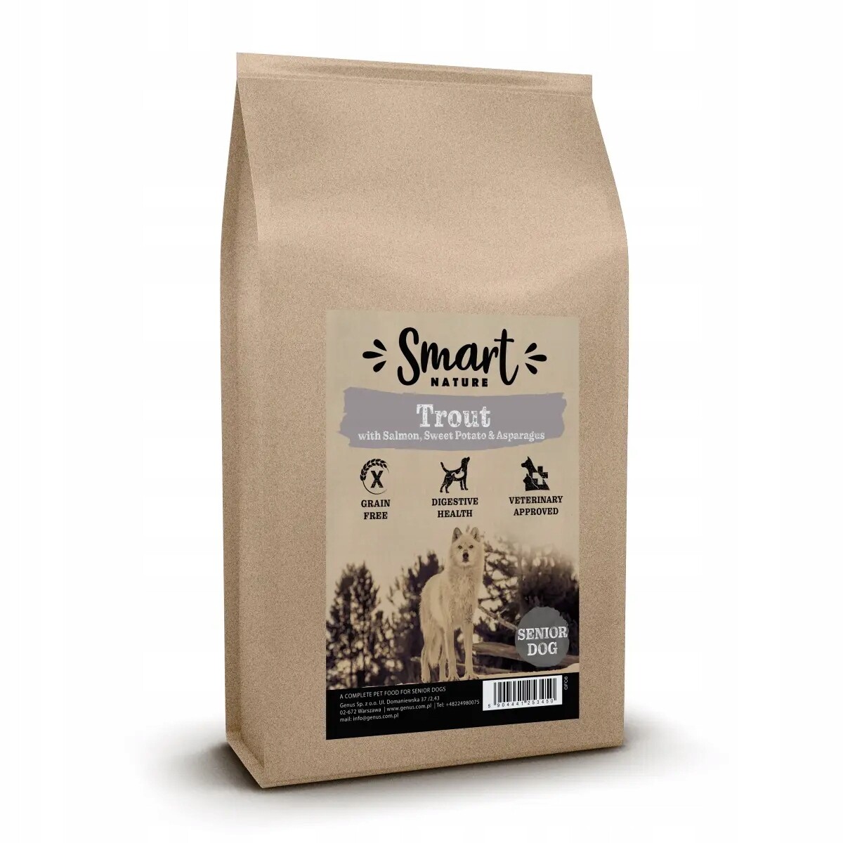 Smart Nature Dog Senior Skin Coat Fish 6kg krmivo bez obilovin z masa pstruha a