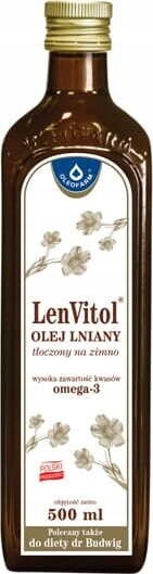 LenVitol Lněný olej lisovaný za studena 500 ml Oleofarm