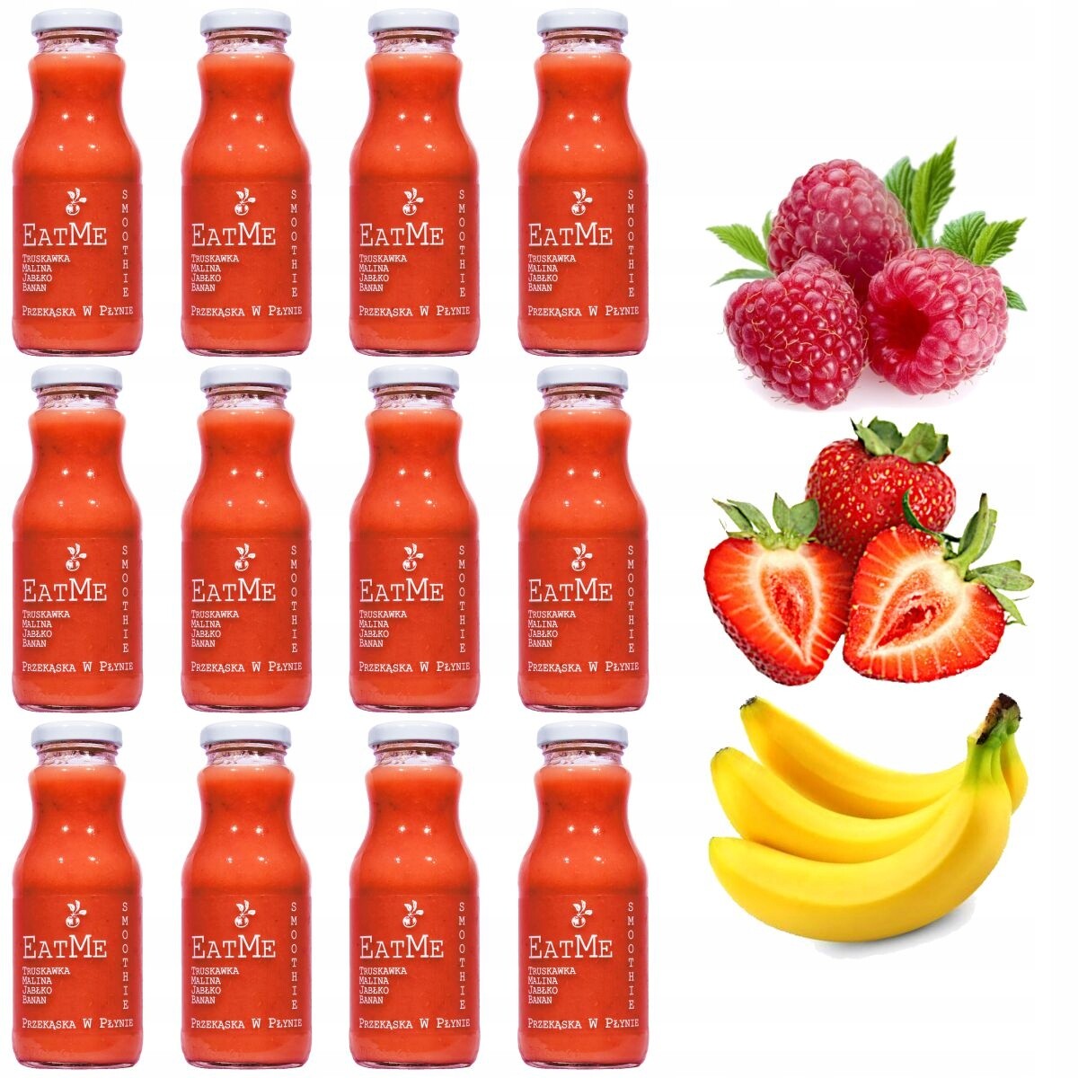 Ovocné smoothie 100% Eatme Růžové, 250 ml