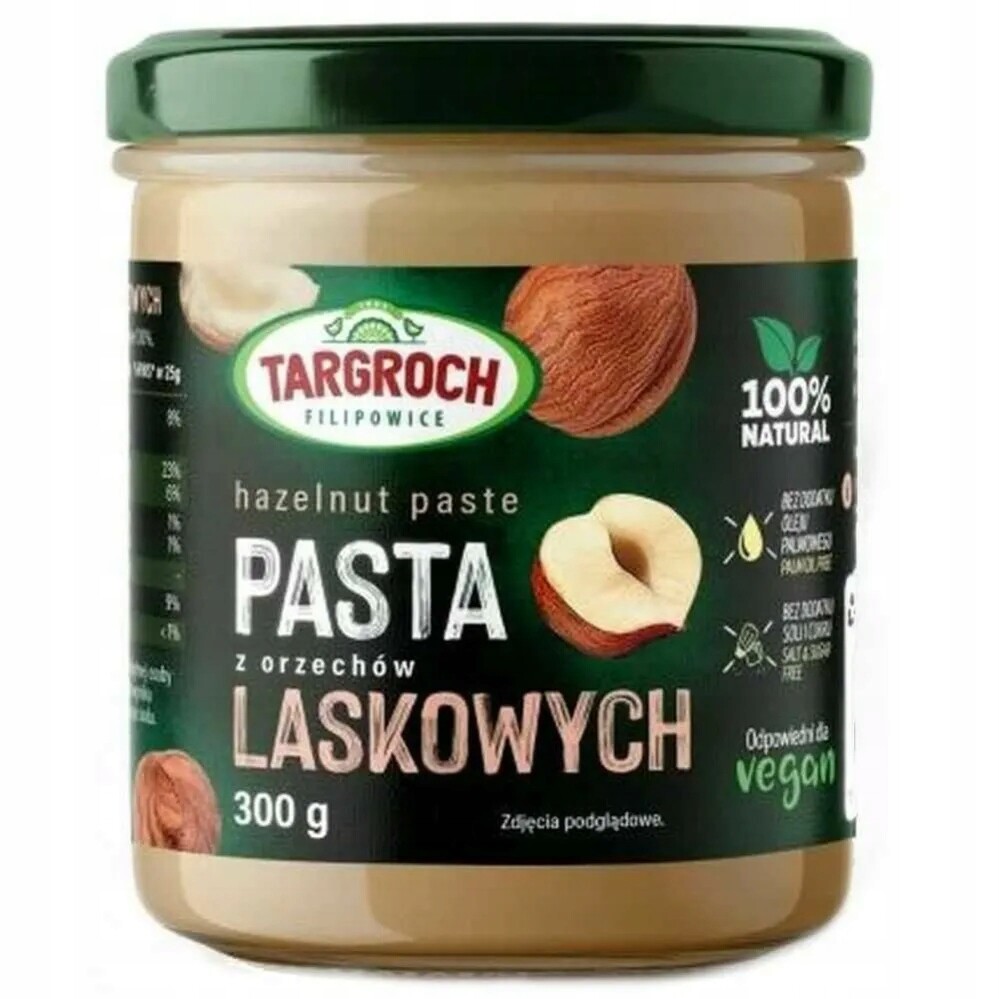 Pasta z lískových oříšků sklenice sklo 300 g Targroch