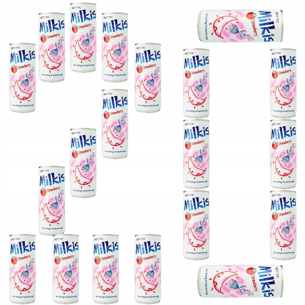 20 x Sycený mléčný nápoj Milkis Jahodový jahodový 250 ml Lotte