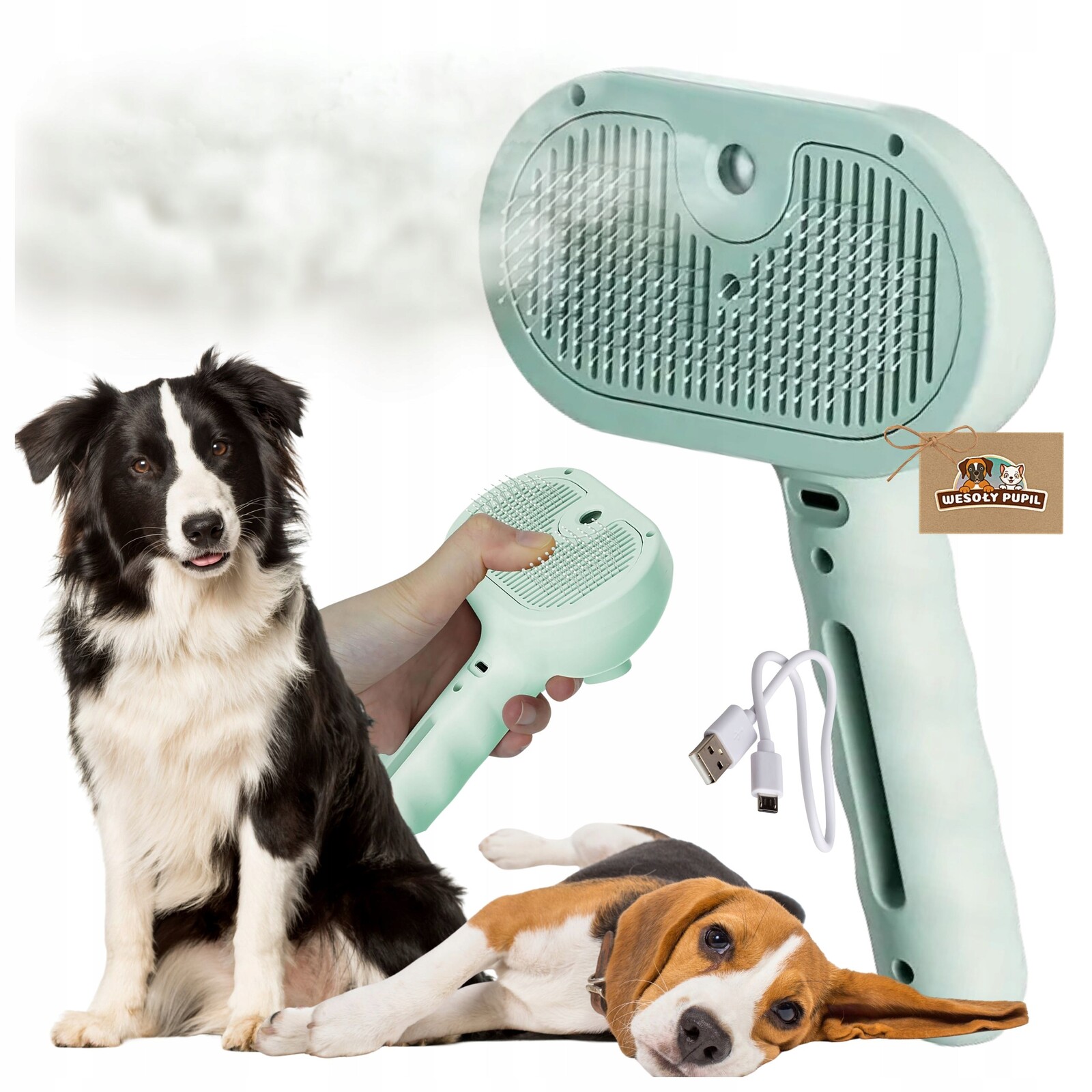 Elektrický Samočistící Parní Kartáč Pro Psy Pro Péči O Srst