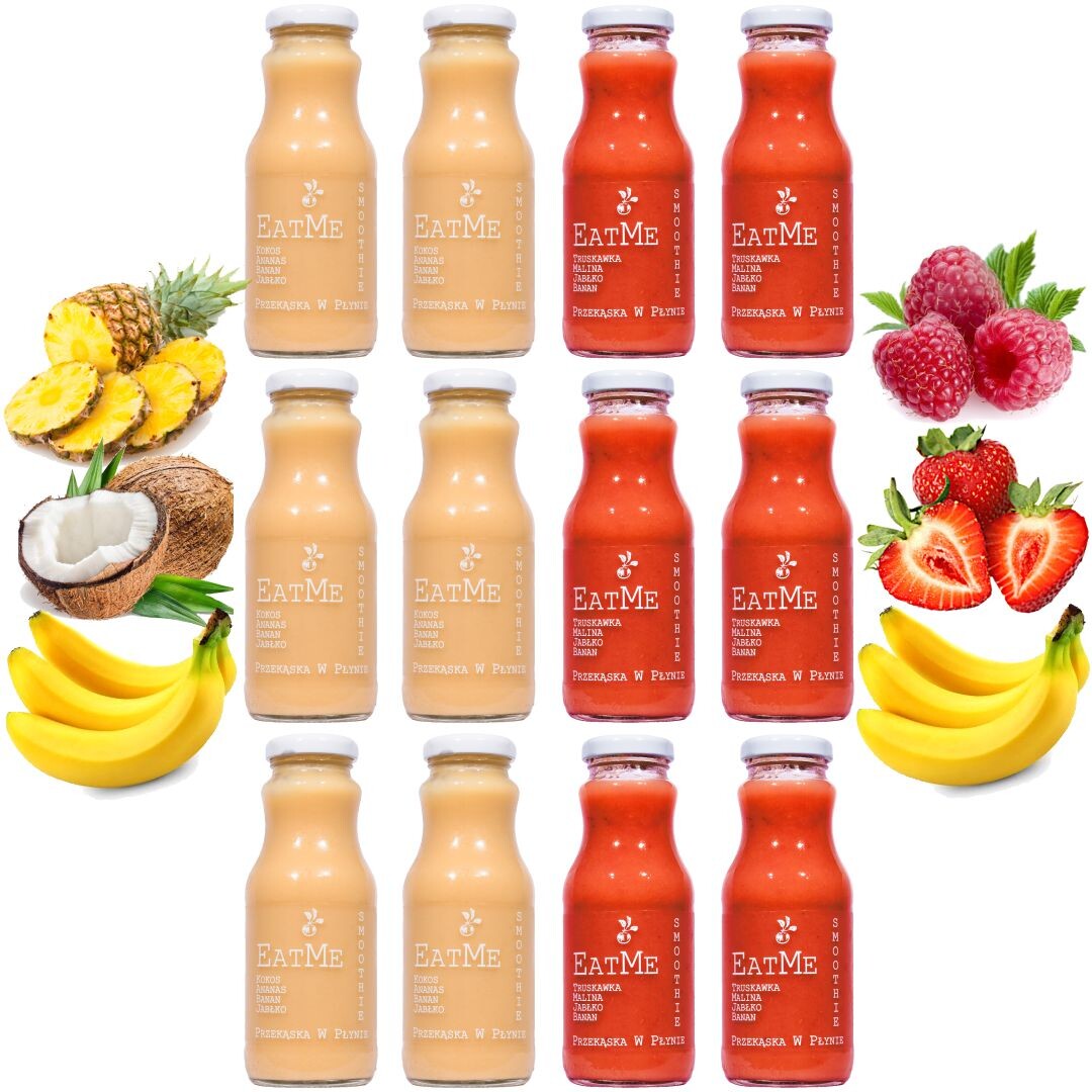 Sada smoothie EatMe 2 příchutě po 6 lahvích 250 ml 1-3