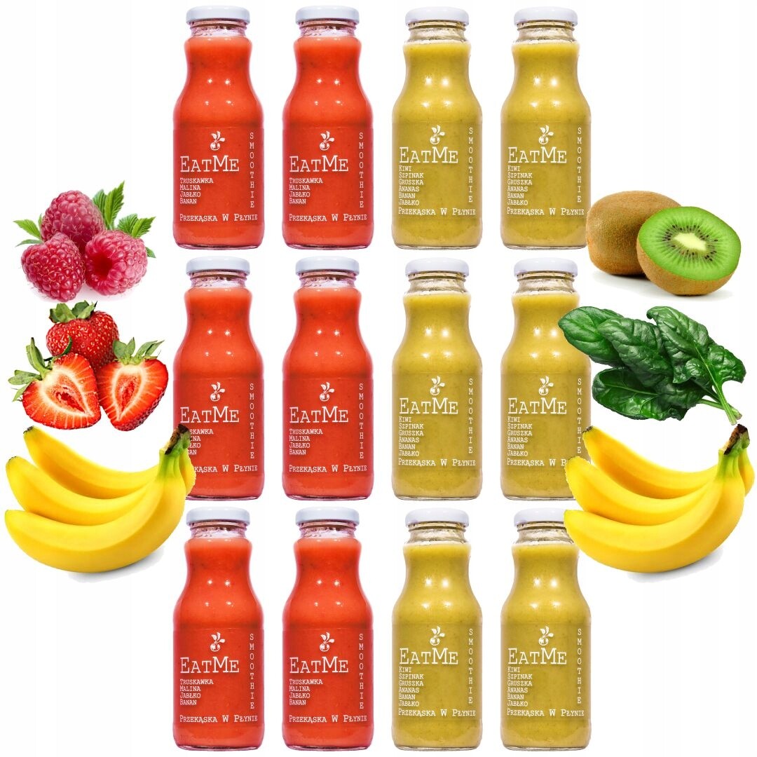 Sada smoothie EatMe 2 příchutě po 6 lahvích 250 ml 3-4