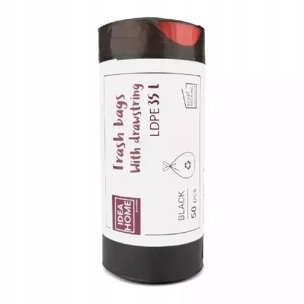 Sáčky se stahovací páskou 35 l černé 50 Ks