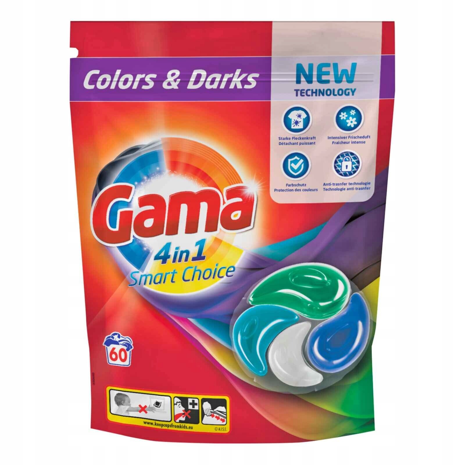 Gama 4V1 Kapsle na praní barevných a tmavých tkanin Color Dark 60KS