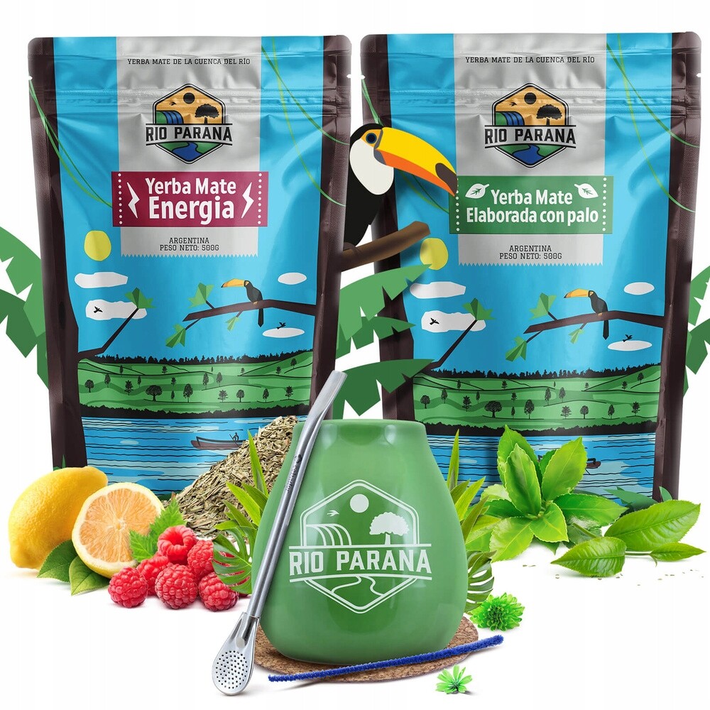 Yerba Mate Rio Parana tykev bombilla 2x500g 1kg Moc Energie