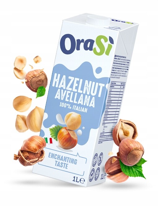 OraSi Hazelnut – italský nápoj z lískových oříšků s vitamíny 1L