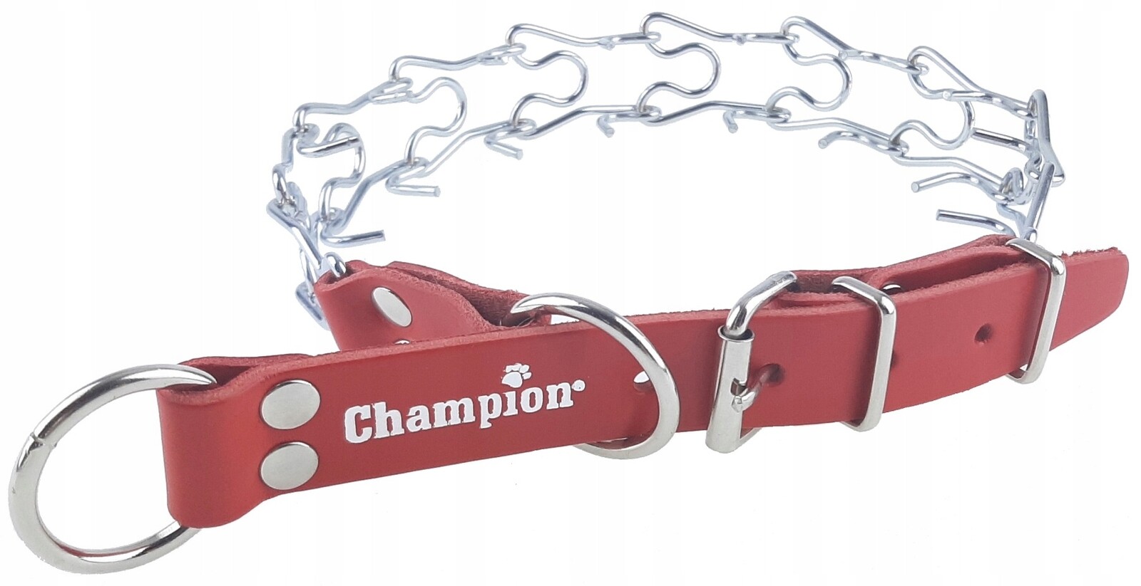 Ostnatý Obojek pro psa z Polska kůže Výrobce Champion R2 Červená