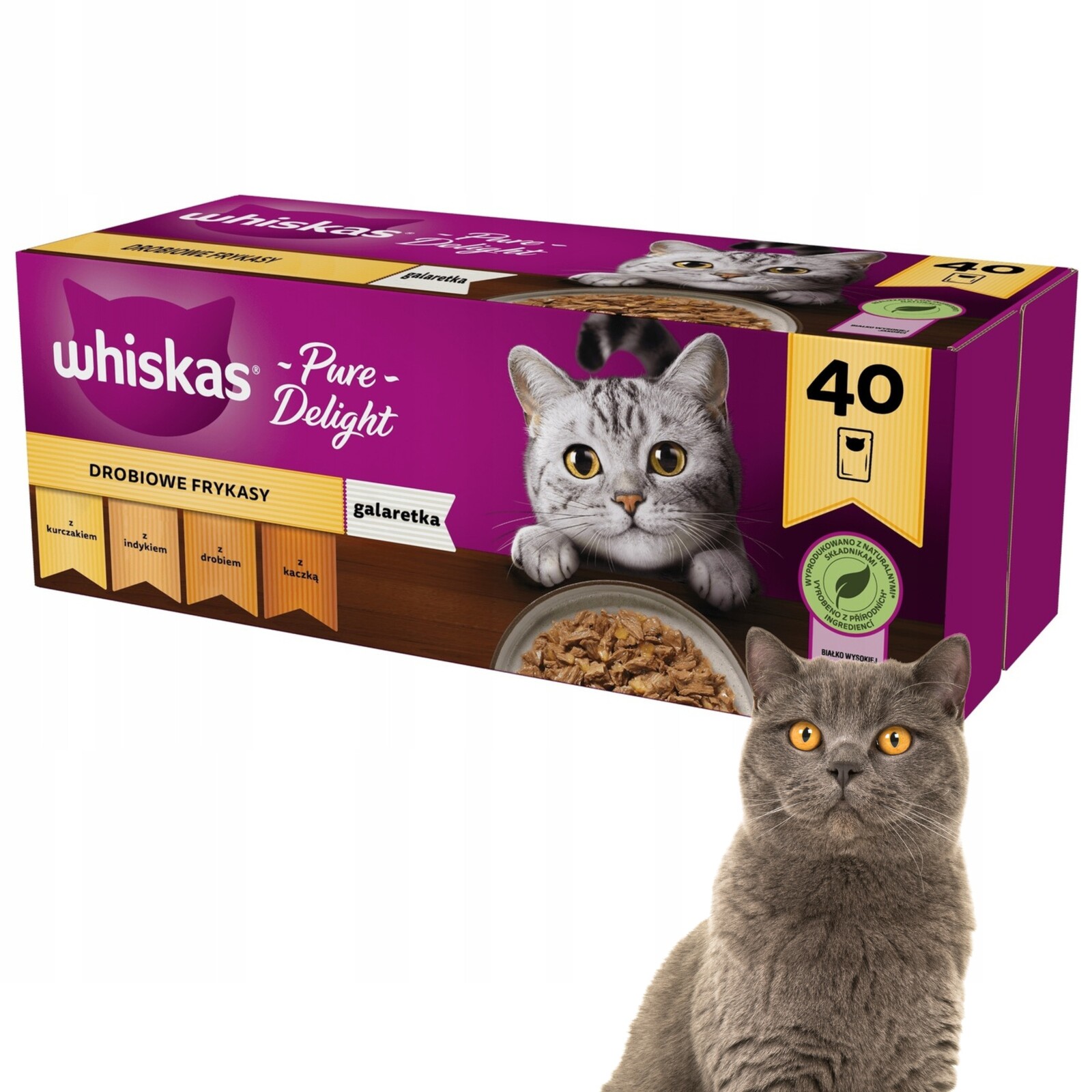 Whiskas Mokré Krmivo Pro Kočky Kuřecí Krůta Drůbež Kachna V Želé 40X85 G