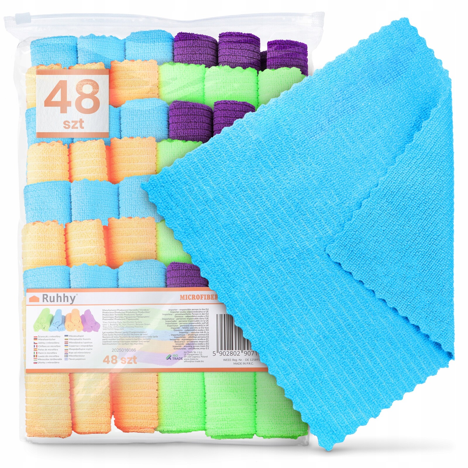 48 x Utěrka Z Mikrovlákna Kuchyňská Měkká Pro Čištění Prachu Oken