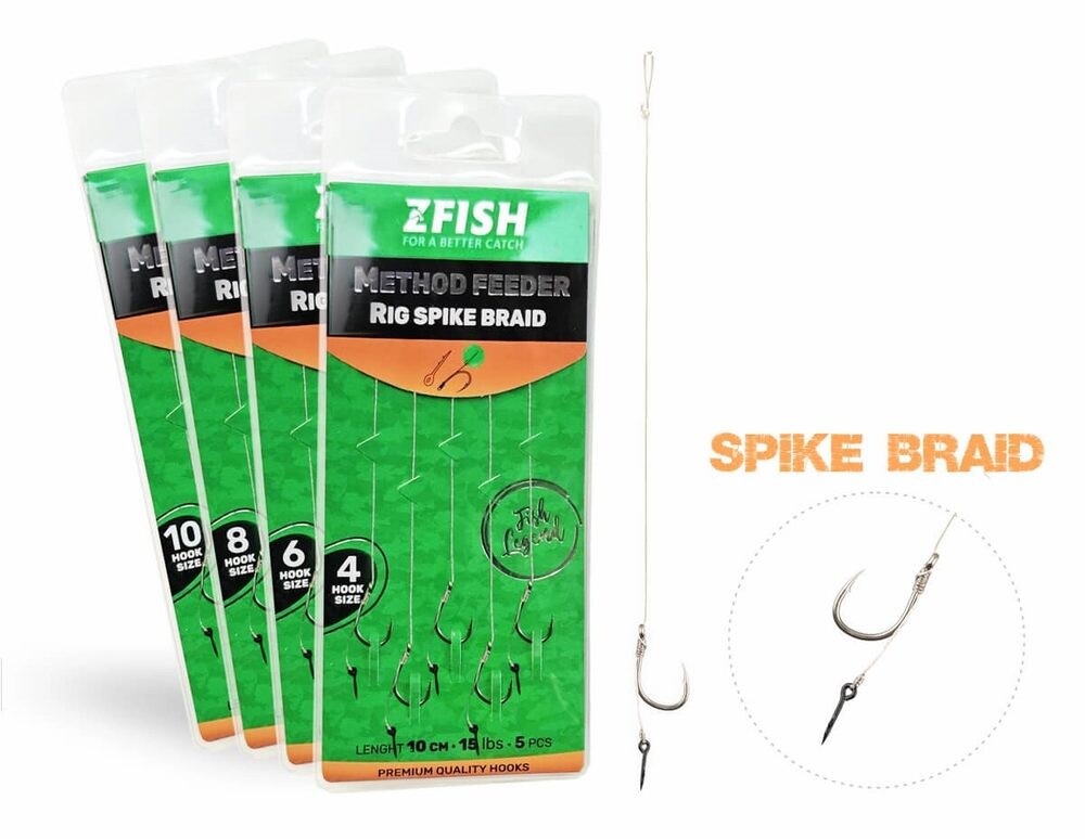 Zfish Návazec Method Feeder Rig Spike Braid 5ks - vel.10