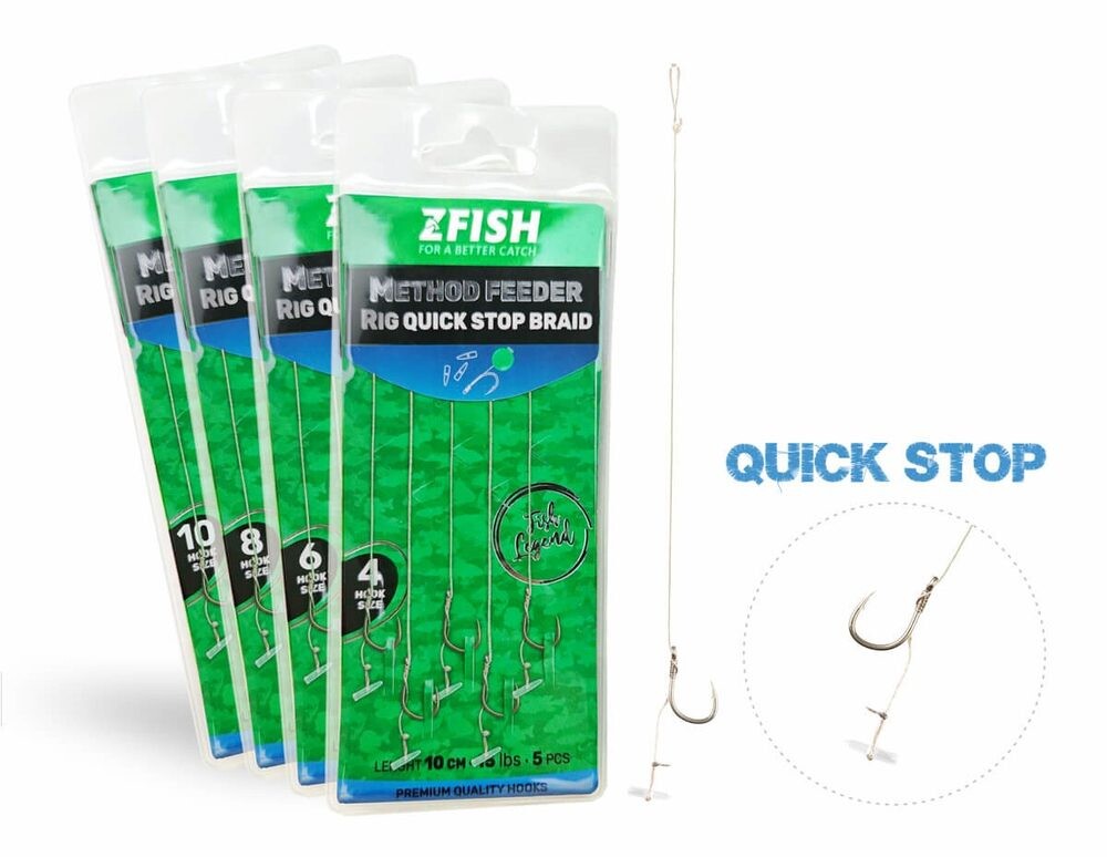 Zfish Návazec Method Feeder Rig Quick Stop Braid 5ks - vel.10