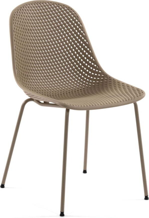 Světle hnědá kovová zahradní židle Quinby – Kave Home