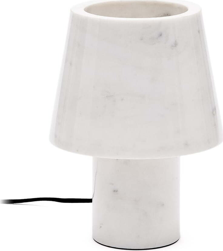 Mramorová stolní lampa slonovinová s mramorovým stínidlem (výška 27 cm) Alaro – Kave Home