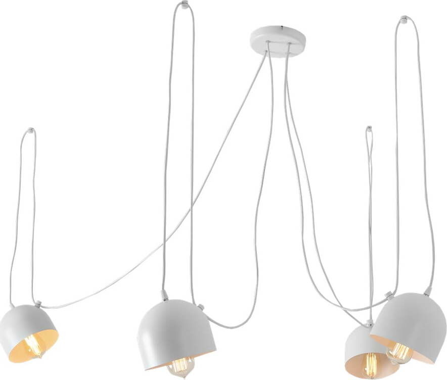 Bílé závěsné světlo pro 4 žárovky CustomForm Popo