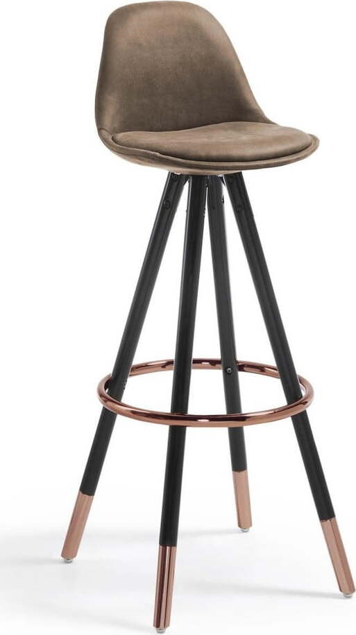 Hnědá barová židle (výška sedáku 75 cm) Slad – Kave Home