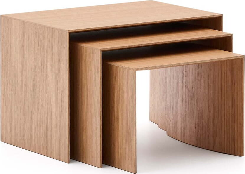 Odkládací stolky v sadě 3 ks v dekoru dubu 40x60 cm Litto – Kave Home