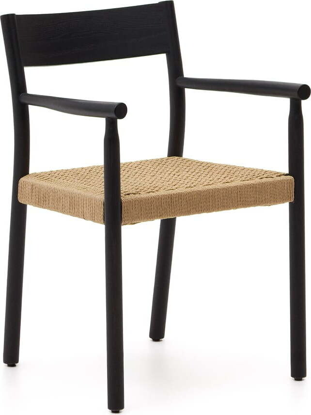 Černá/v přírodní barvě jídelní židle z dubového dřeva Yalia – Kave Home