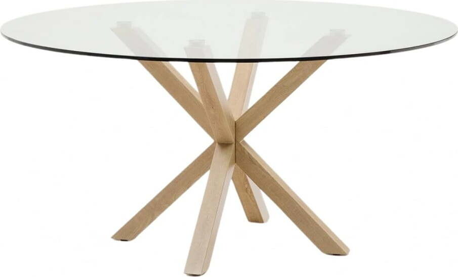 Kulatý jídelní stůl se skleněnou deskou ø 150 cm Argo – Kave Home