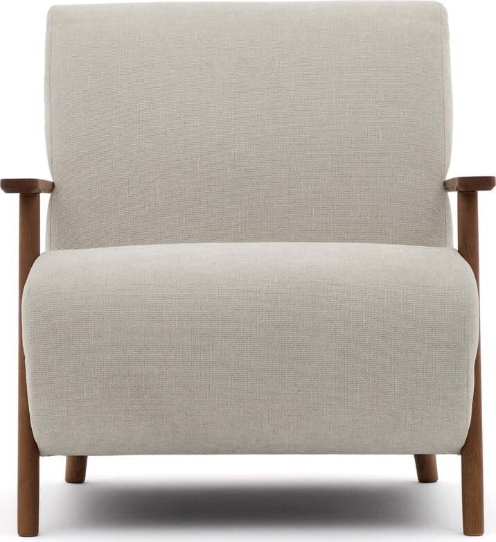 Béžové/krémové žinylkové křeslo Meghan – Kave Home