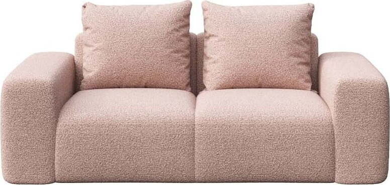 Růžová pohovka z textilie bouclé 212 cm Monce – Rodier