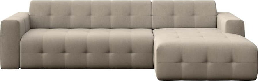 Světle hnědá sametová rohová pohovka (pravý roh/s lenoškou) Tuil – Rodier