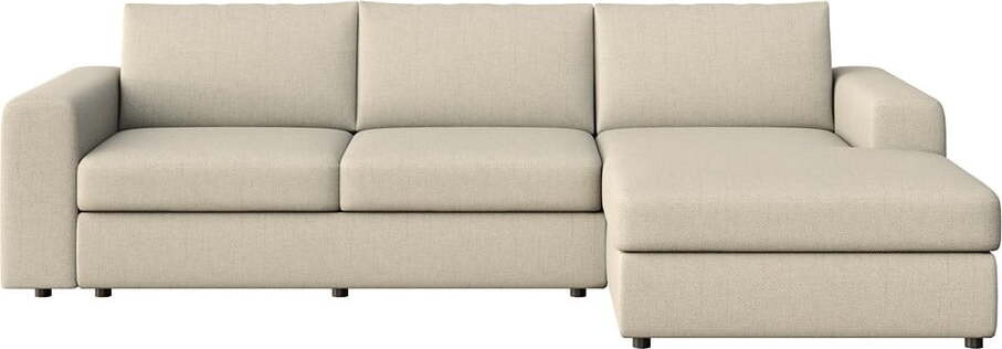 Béžová rohová pohovka (pravý roh/s lenoškou) Baga – Rodier