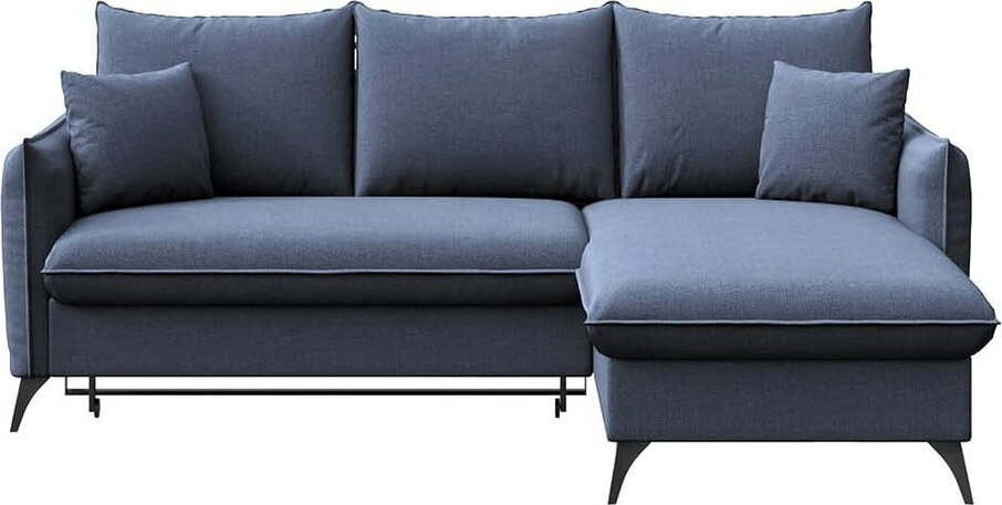 Modrá rozkládací/s úložným prostorem rohová pohovka (pravý roh/s lenoškou) Brim – Rodier