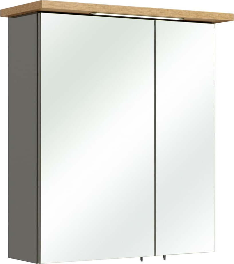 Šedá/v přírodní barvě koupelnová skříňka v dekoru dubu 60x72 cm Quickset 924 – Pelipal